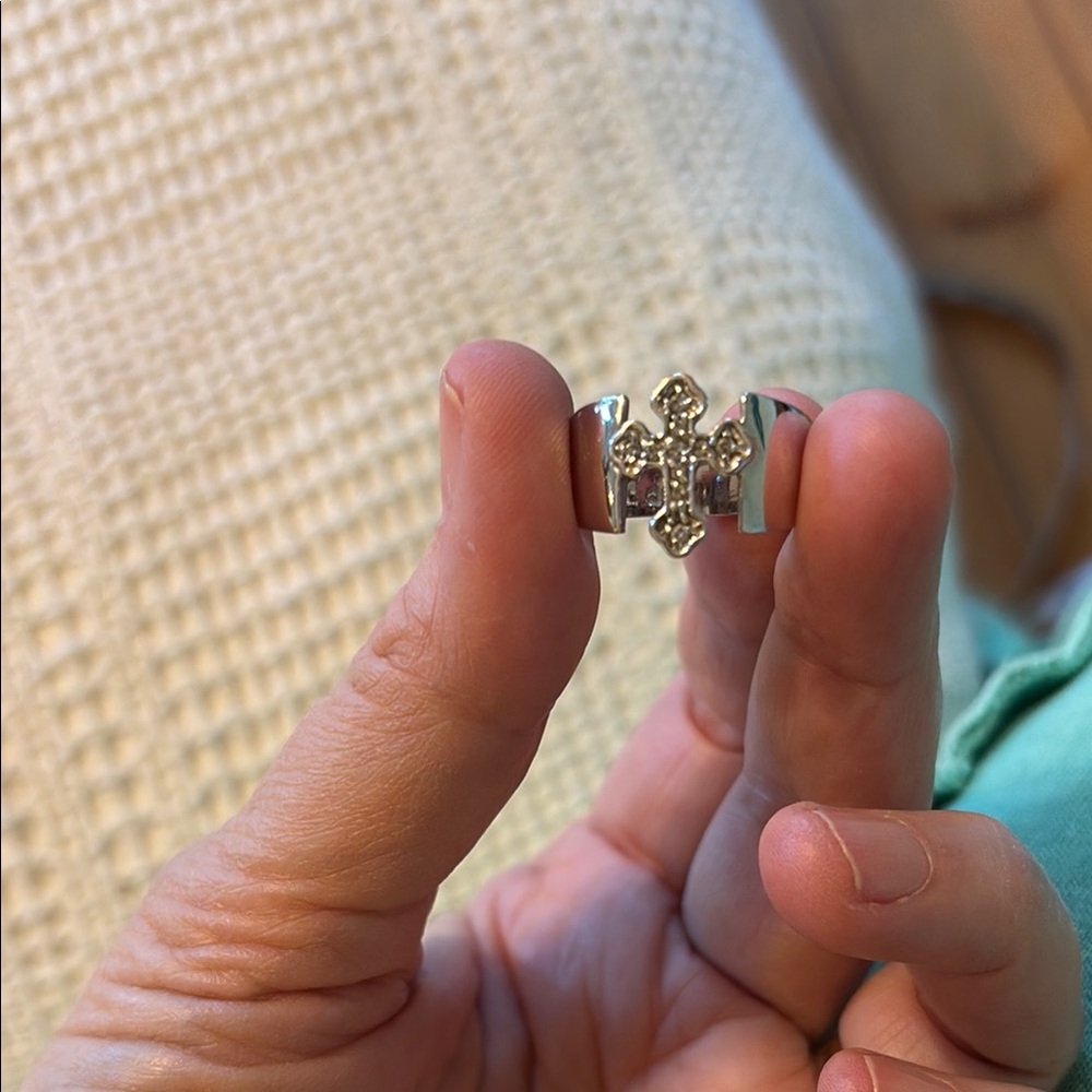 Silver Cross Design Ring